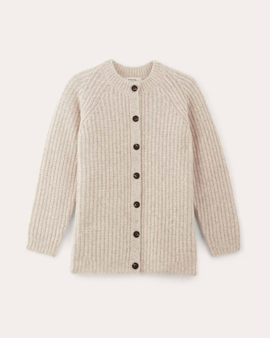 The Fisherman Cardigan in Cloud | Heathered Oat