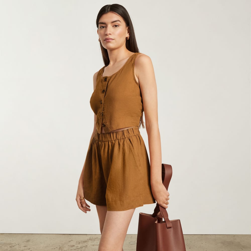 The Linen Boxer Short | Tawny Brown