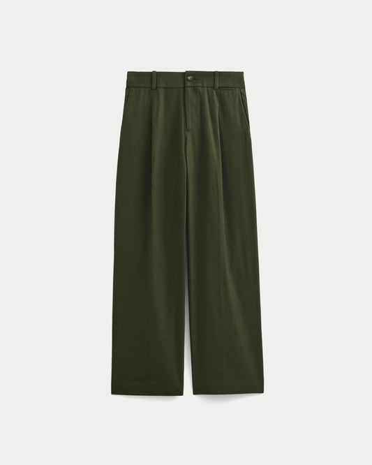 Wide-Leg Trouser in Buttersmooth | Dark Green | 30 Inseam