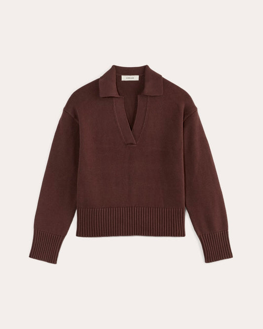 The Boxy Polo in Everyday Cotton | Dark Mahogany