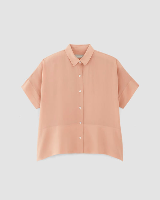 The Boxy Shirt in Washable Silk | Blush Pink