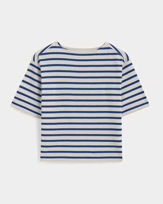 The Mariner Oversized Tee | Bone / Mazarine Blue