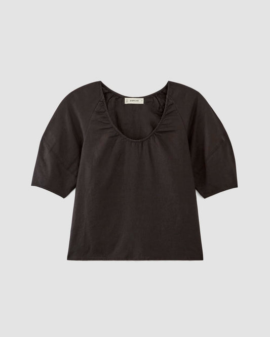 The Scoop Top in Linen | Black