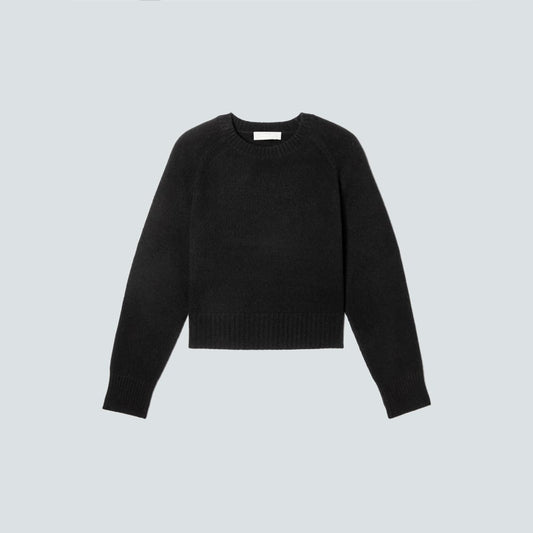 The Cashmere Boxy Crew | Black
