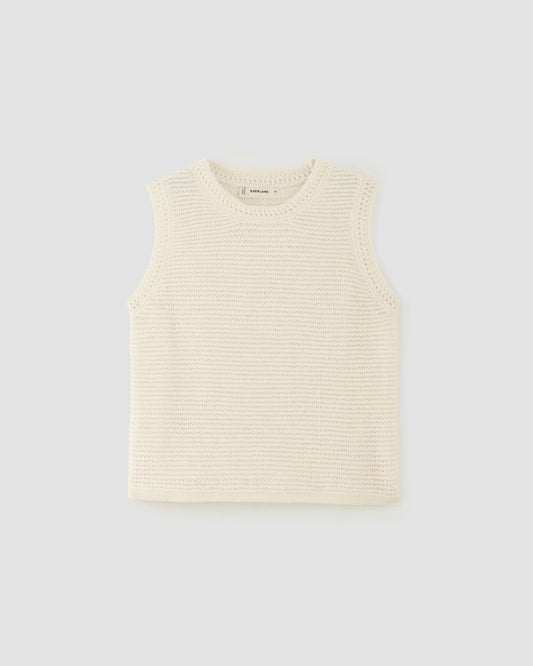The Organic Cotton Open-Stitch Tank | Bone