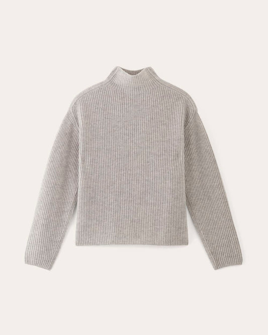 The Fisherman Turtleneck in Wool Cashmere | Light Heather Grey
