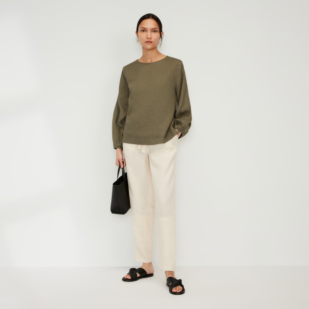 The Linen Long-Sleeve Top | Kalamata