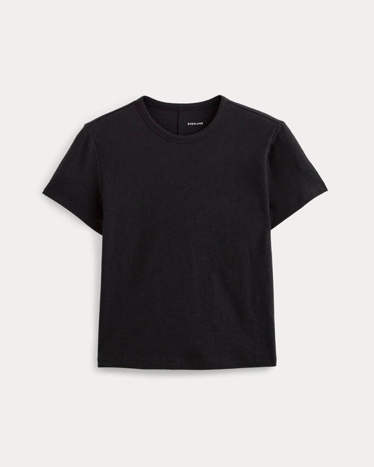 The Box-Cut Tee in Cotton Linen | Black