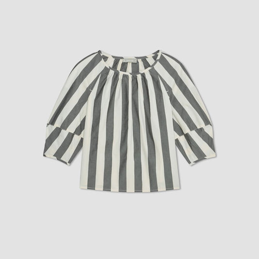 The Poplin Scoop-Neck Top | Bone / Black