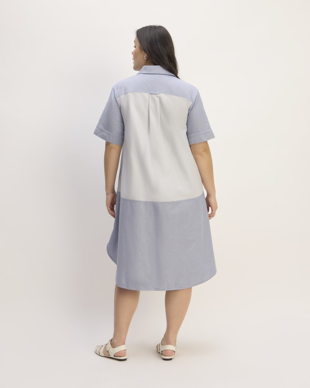 The Everlane x Marques' Almeida Patchwork Daytripper Dress | Blue Stripe Patchwork