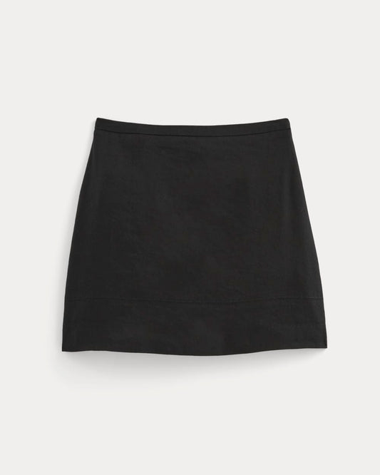 The Mini Skirt in Stretch Linen | Black