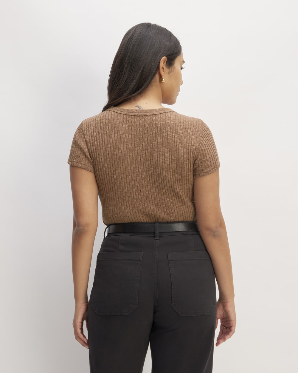 The Cozy Rib Tee | Carob Brown
