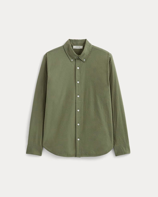 The Seersucker Long-Sleeve Shirt | Lichen Green