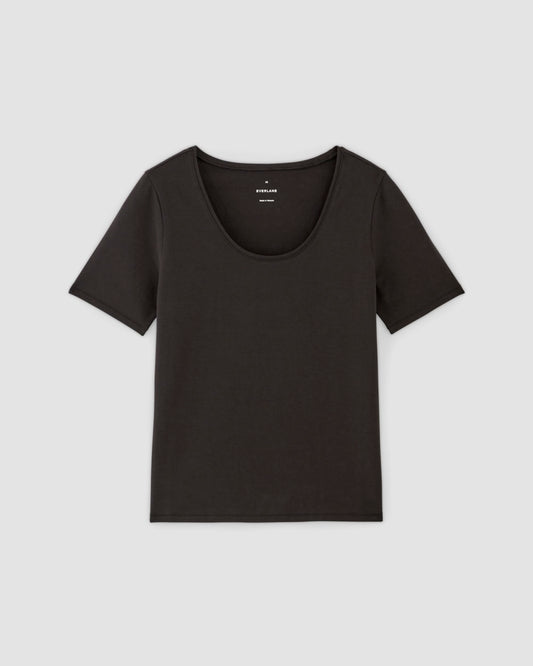 The Form Scoop-Neck Tee | Black