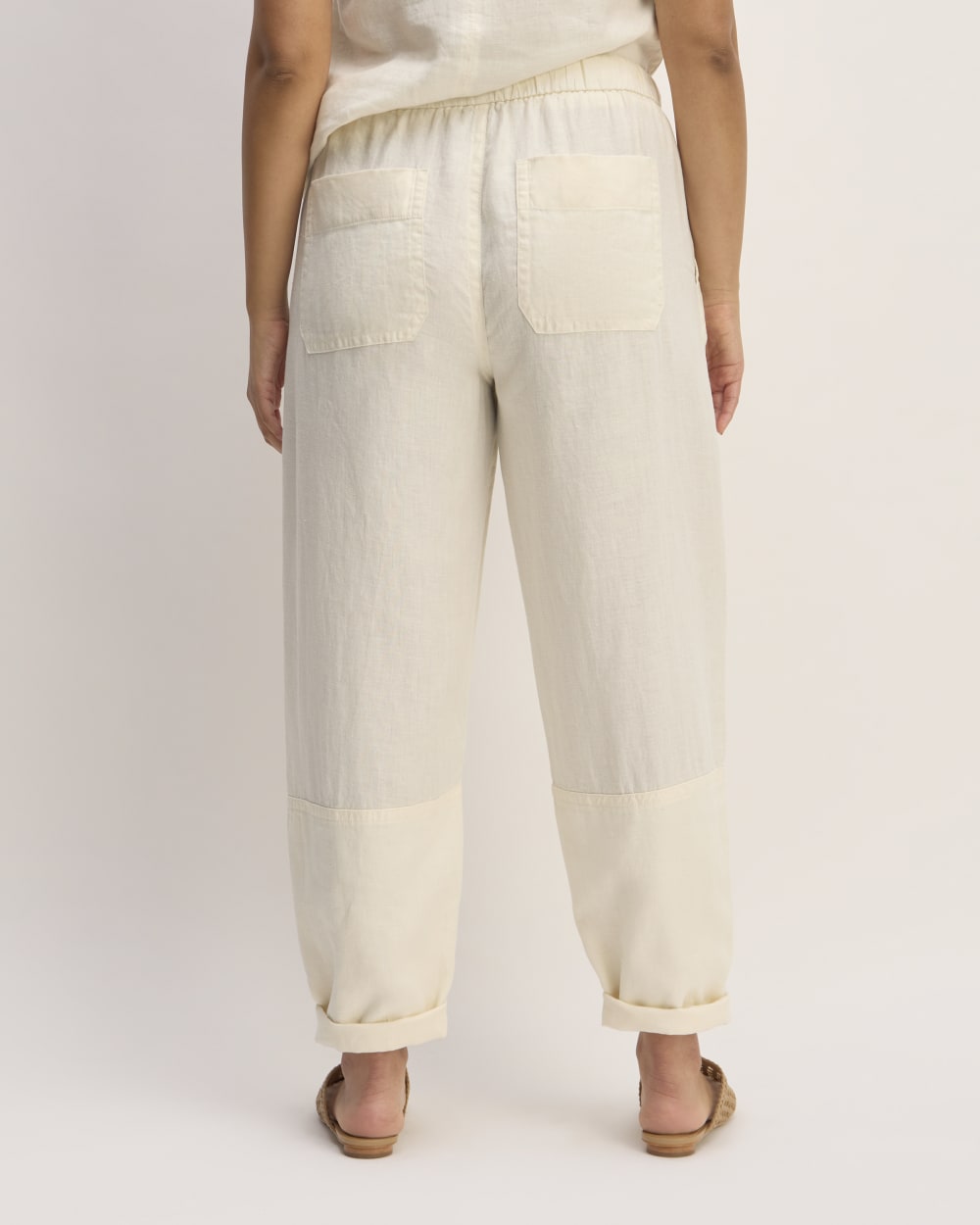 The Linen Pull-On Barrel Pant | Bone