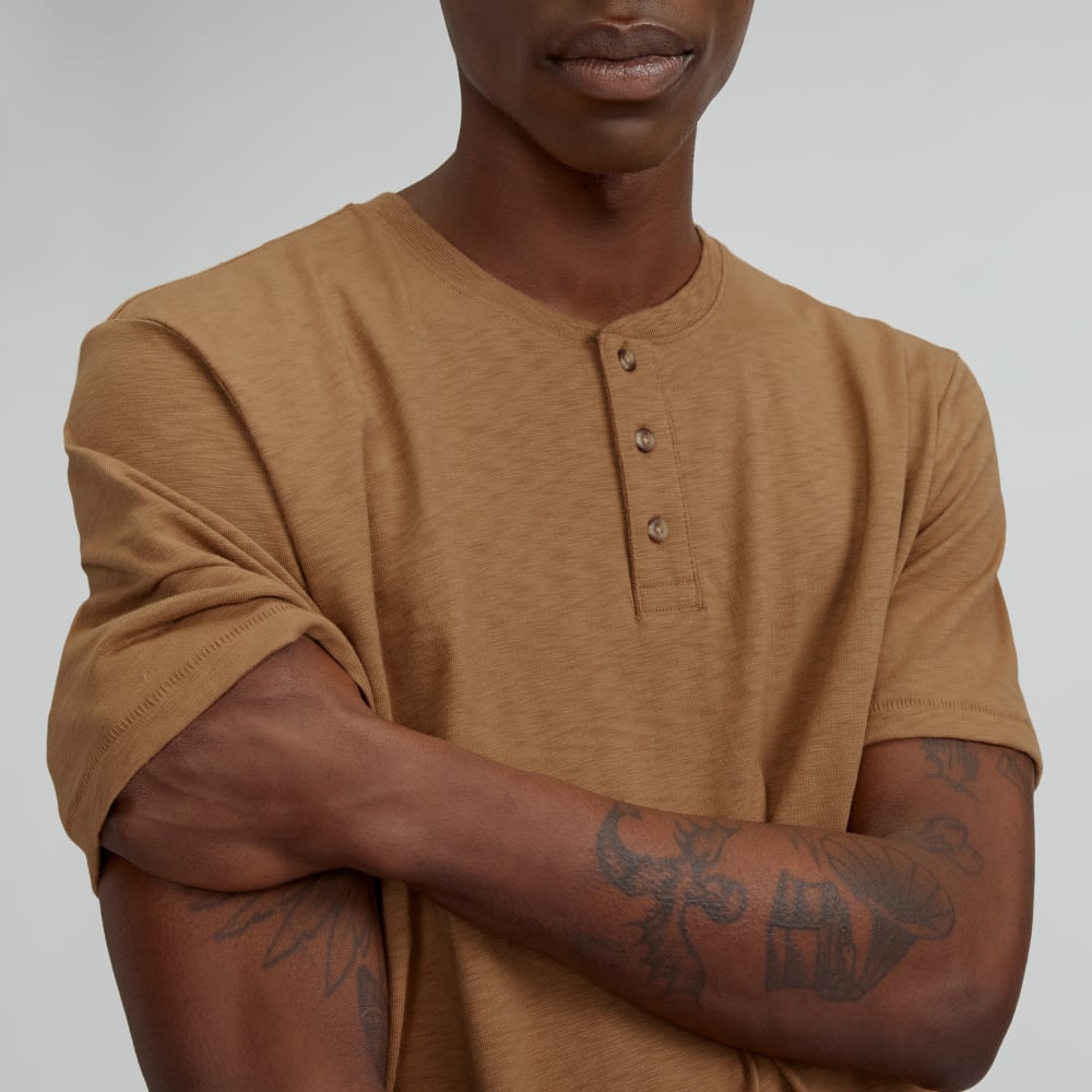 The Cotton Slub Henley | Toasted Coconut