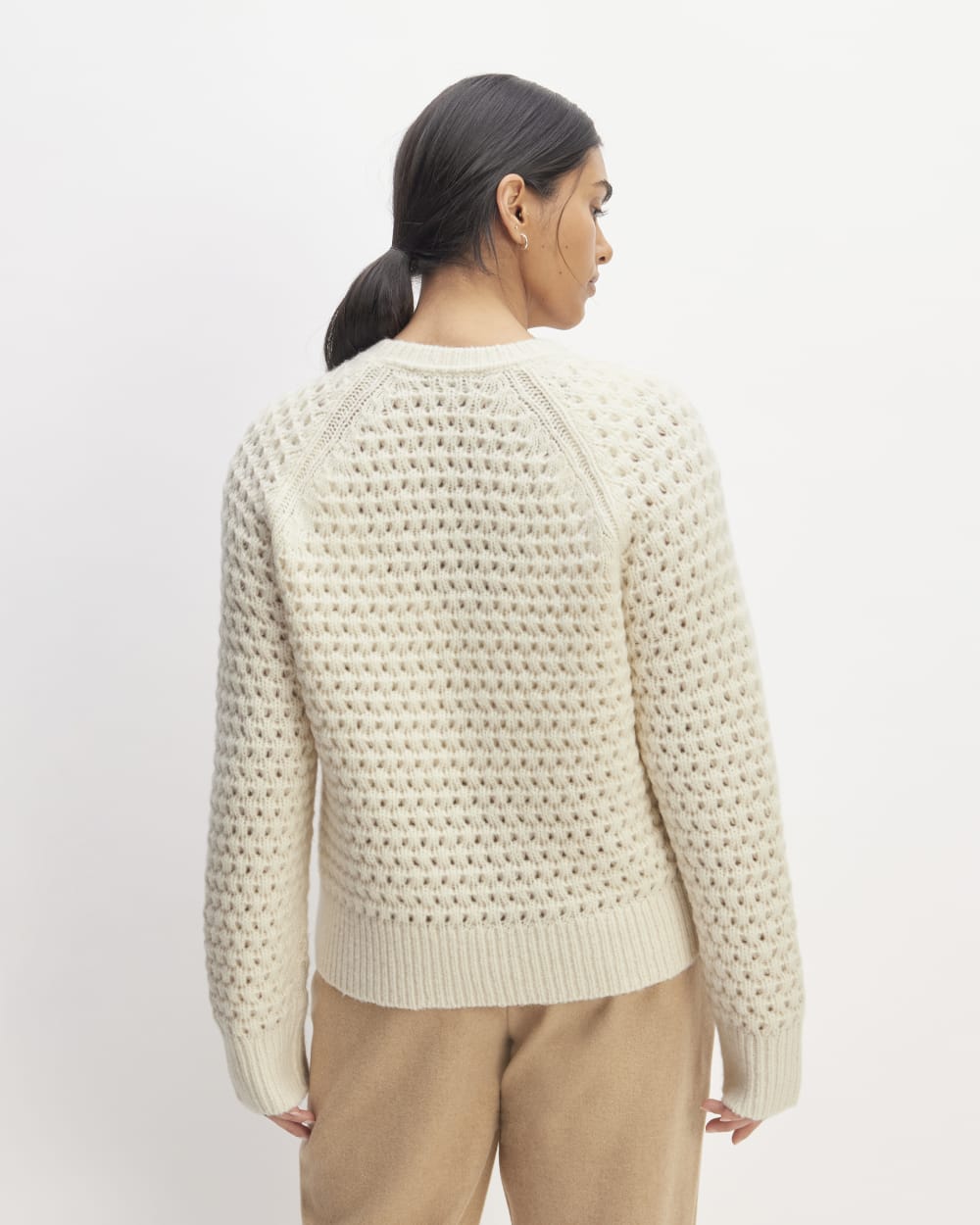 The Cloud Oversized Textured Crew | Bone