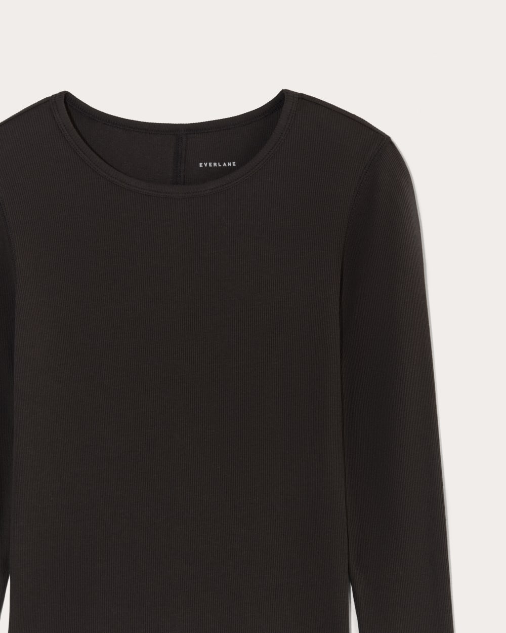 The Luxe Rib Long-Sleeve Crew | Black