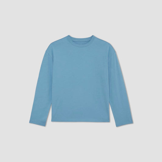 The Organic Cotton Relaxed Long Sleeve Tee | Heritage Blue