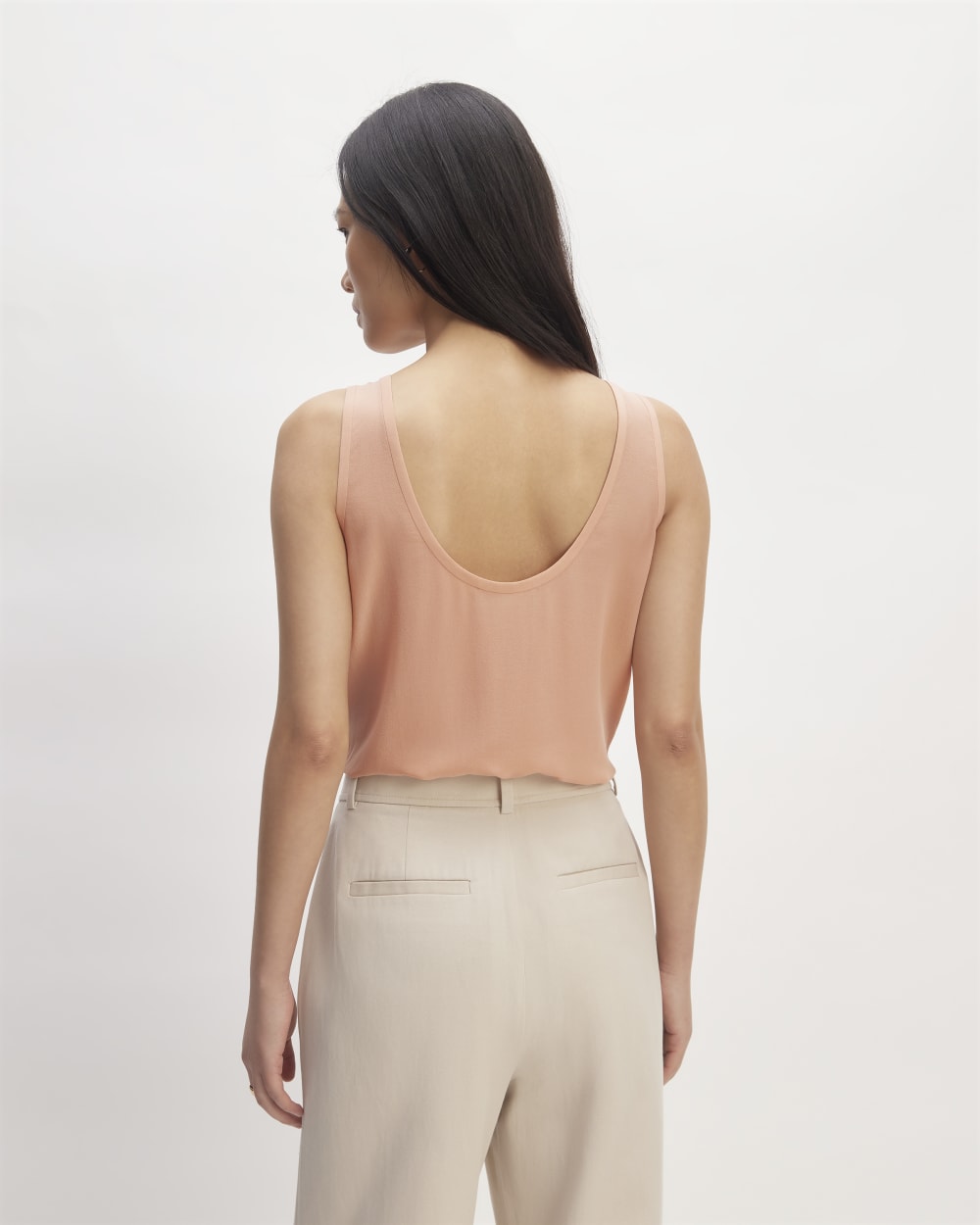 The Scoop Tank in Washable Silk | Blush Pink