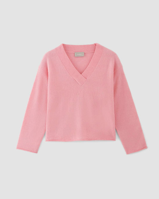 The Cozy-Stretch V-Neck Sweater | Pink Peony