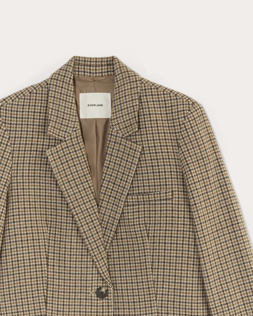 The Oversized Blazer in Wool | Camel Houndstooth