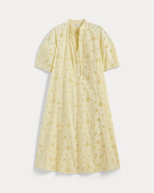 The Eyelet Midi Dress | Light Yellow