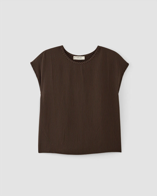 The Mini Jacquard Stripe Top | Cocoa / Black