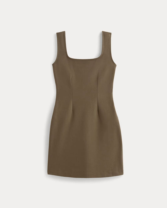 The Dream Square-Neck Dress | Deep Taupe