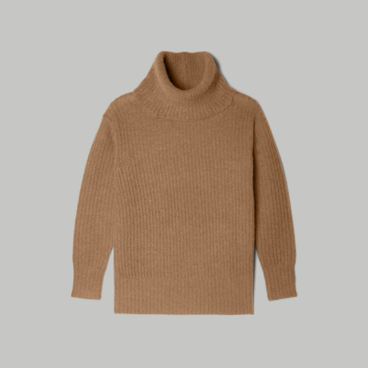 The Alpaca Oversized Turtleneck | Cappuccino