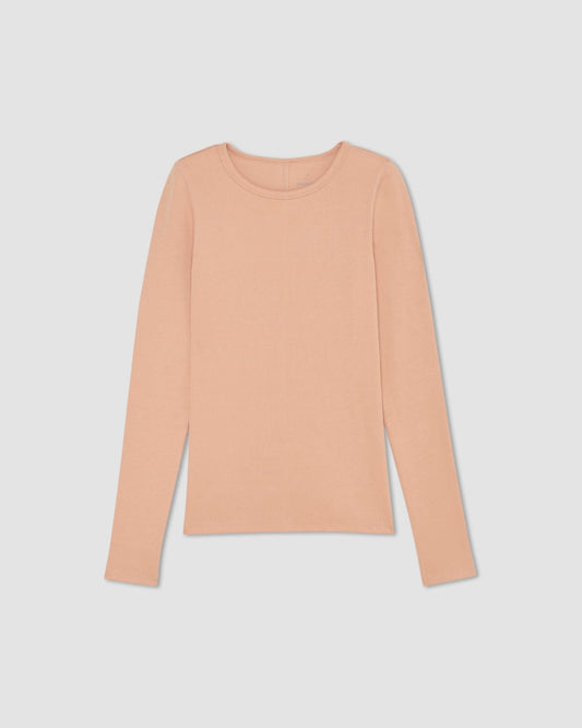 The Luxe Rib Long-Sleeve Crew | Blush Pink