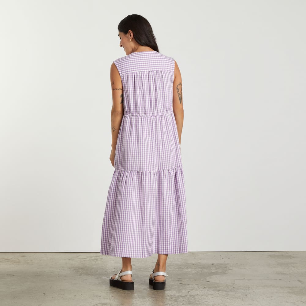 The Tiered Midi Dress | Orchid Gingham