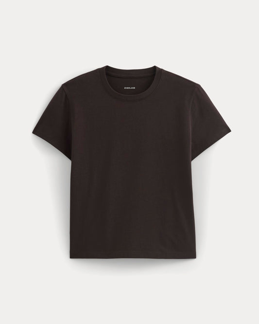 The Box-Cut Tee in Essential Cotton | Dark Chocolate | No Pocket