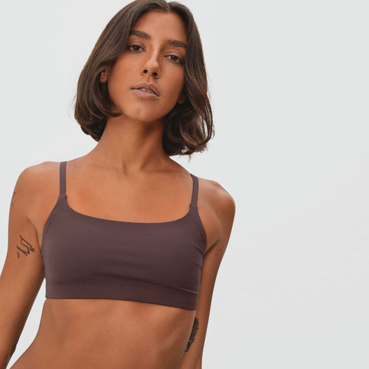 The Invisible Square-Neck Bralette | Dark Tan