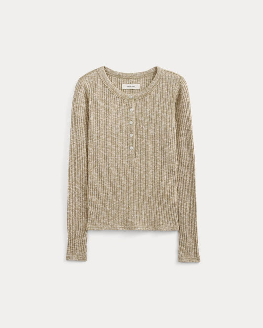 The Cozy Rib Henley | Cornstalk / Bone Twist