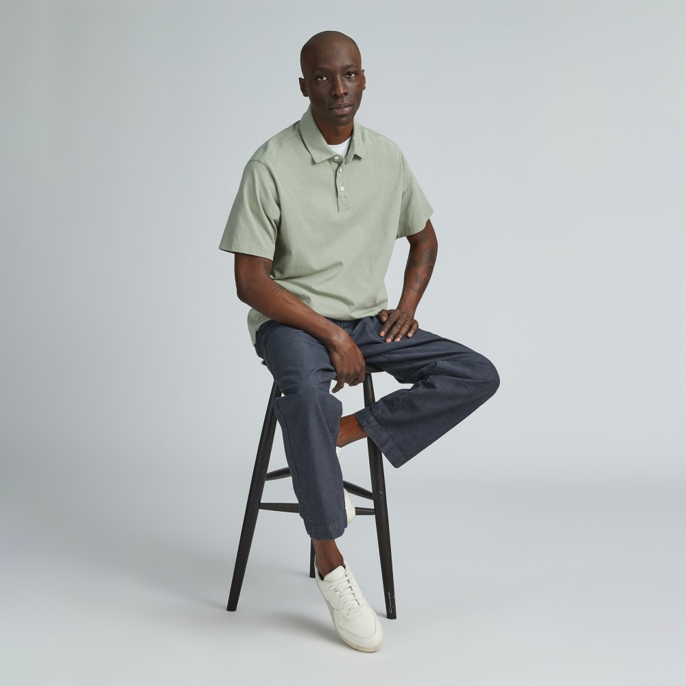 The Premium Weight Relaxed Polo | Seagrass