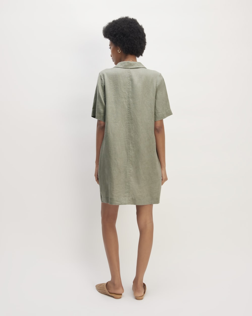 The Shirtdress in Linen | Sage Green