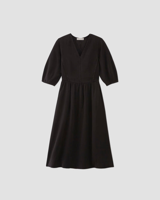 The TENCEL™ Puff-Sleeve Dress | Black
