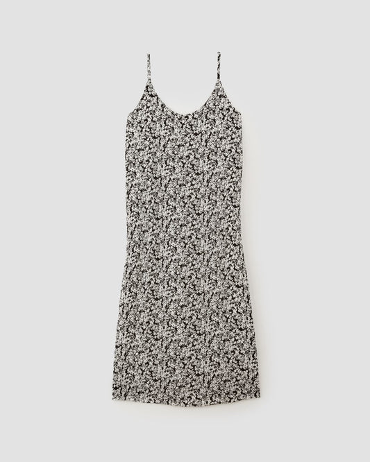 The Summer Slip Dress | Black / Bone Mini Floral