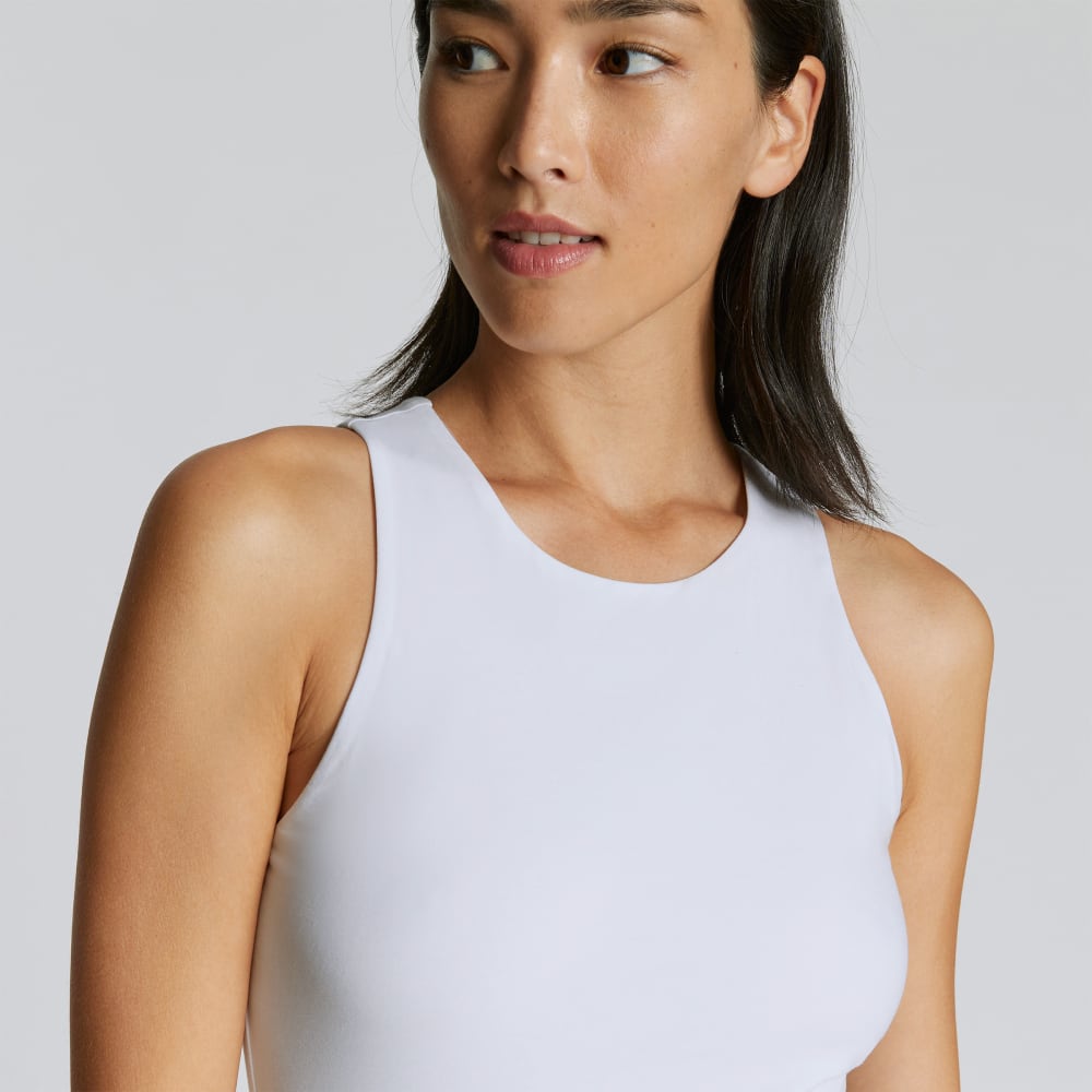 The Cutaway Tank Bodysuit | White | Thong
