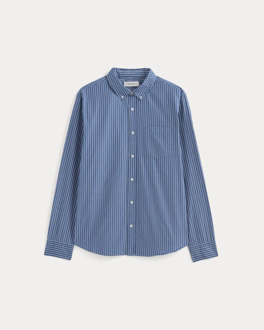 Washed Poplin Shirt | Mazarine Blue / Optic White