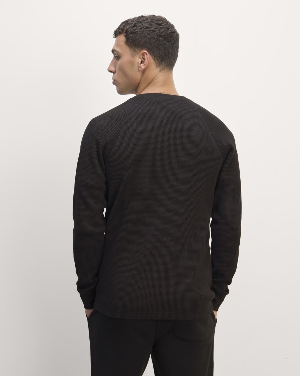 The Waffle Long-Sleeve Henley | Black