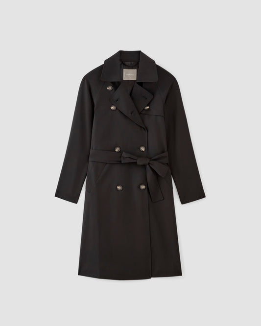 The Italian Wool Modern Trench | Black