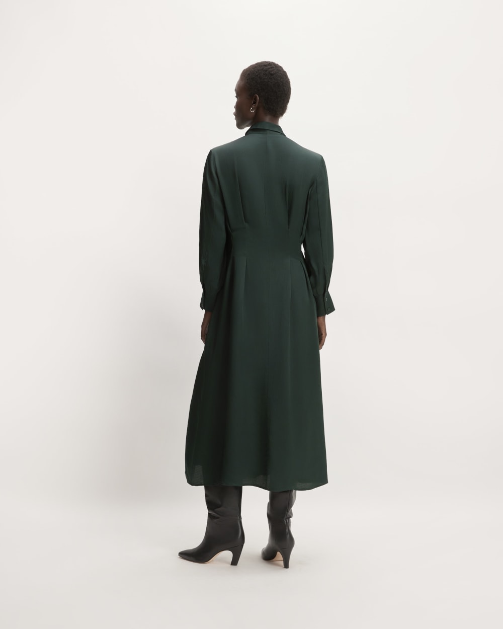 The Hammered Satin Shirt Dress | Scarab