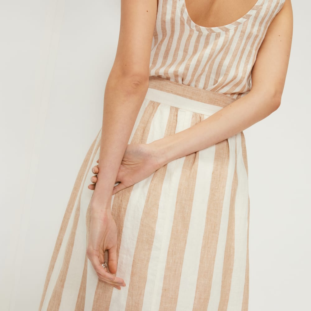 The Linen Wrap Skirt | Bone / Caramel