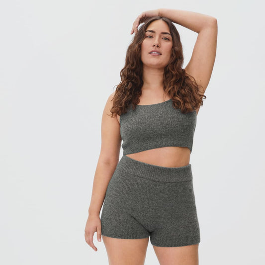 The Cozy-Stretch Short | Heathered Charcoal