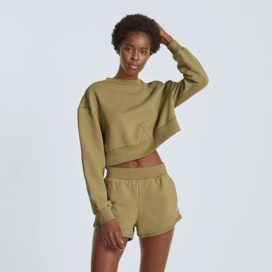 The Organic Cotton Cropped Crew | Fennel Seed