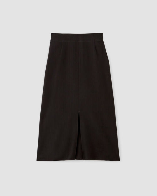 The Mini Jacquard Stripe Slip Skirt | Black
