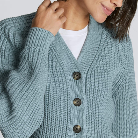 The Texture Cotton Cardigan | Blue Shadow