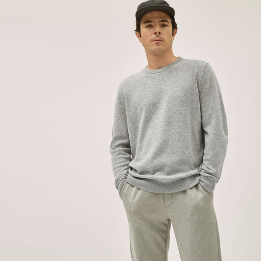 The Grade-A Cashmere Crew | Heathered Grey